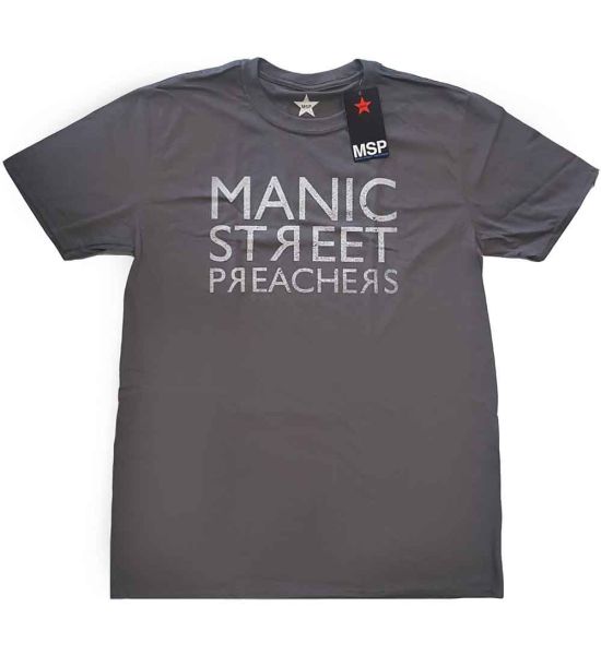 Manic Street Preachers: Reversed Logo - Charcoal Grey T-Shirt