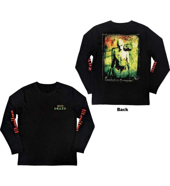 Marilyn Manson: Death (Back Print, Sleeve Print) - Black Long Sleeve T-Shirt