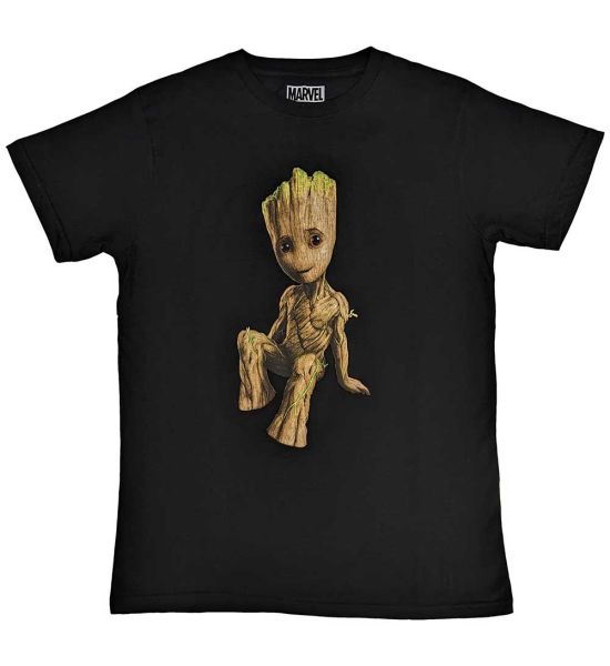 Marvel Comics: Guardians of the Galaxy Groot Perch - Black T-Shirt