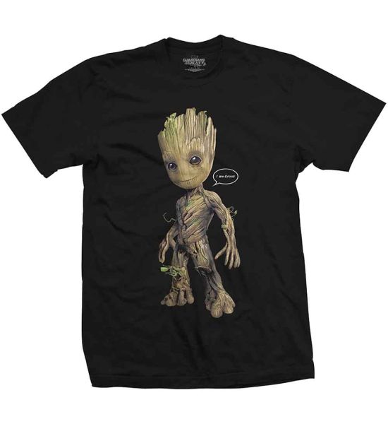 Marvel Comics: Guardians of the Galaxy Groot Speech Bubble - Black T-Shirt