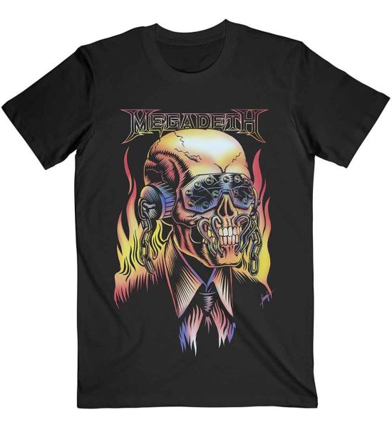 Megadeth: Flaming Vic - Black T-Shirt