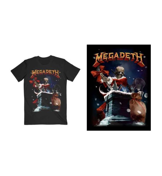 Megadeth: Santa Vic Chimney - Black T-Shirt