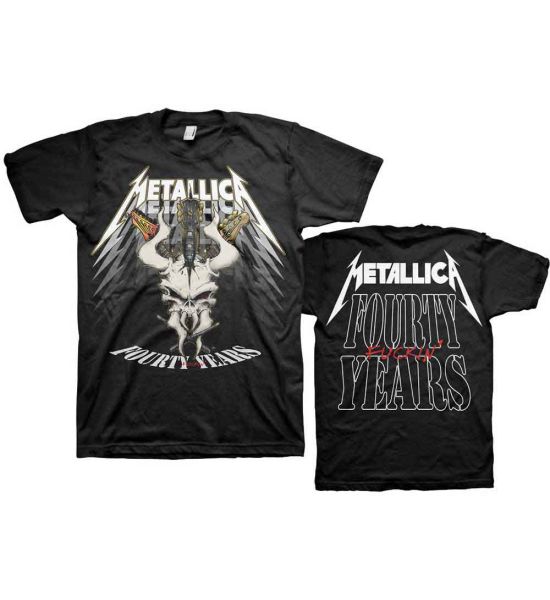 Metallica: 40th Anniversary Forty Years (Back Print) - Black T-Shirt