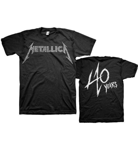 Metallica: 40th Anniversary Songs Logo (Back Print) - Black T-Shirt