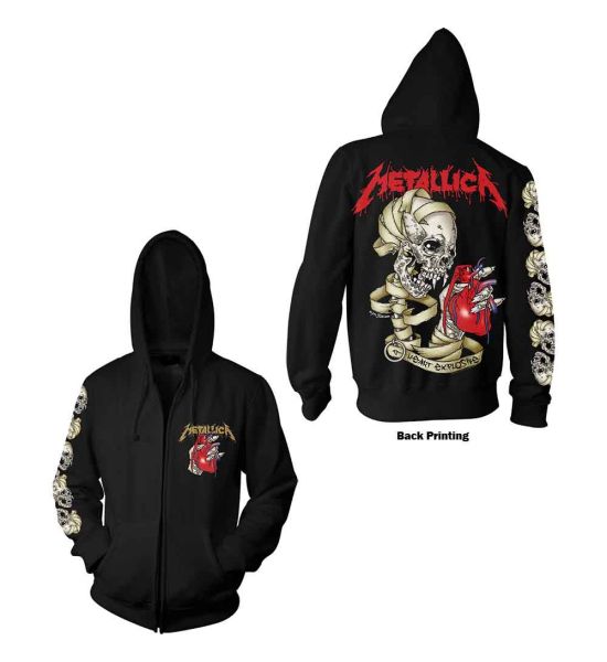 Metallica: Heart Explosive (Back Print) - Black Zip-up Hoodie