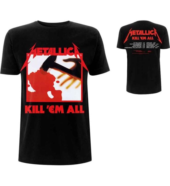 Metallica: Kill 'Em All Tracks (Back Print) - Black T-Shirt