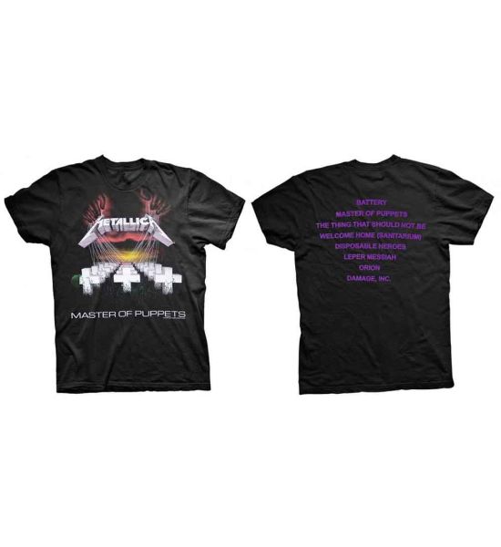 Metallica: Master of Puppets (Back Print) - Black T-Shirt