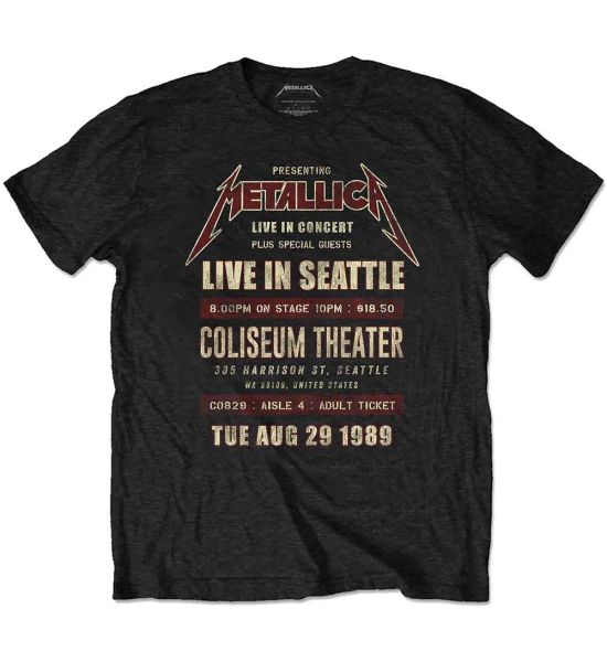 Metallica: Seattle '89 (Eco Friendly) - Black T-Shirt