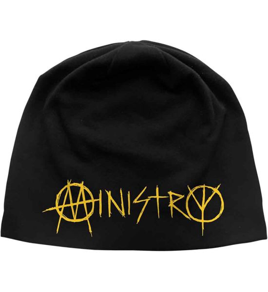 Ministry: Logo (Discharge Print) - Black Beanie Hat Preorder