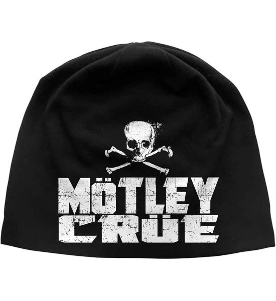 Motley Crue: Skull (Discharge Print) - Black Beanie Hat Preorder