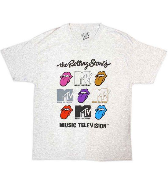 MTV: Rolling Stones Logo Grids - Grey T-Shirt