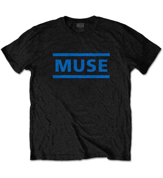 Muse: Dark Blue Logo - Black T-Shirt