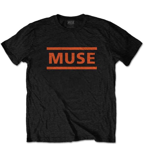 Muse: Orange Logo - Black T-Shirt