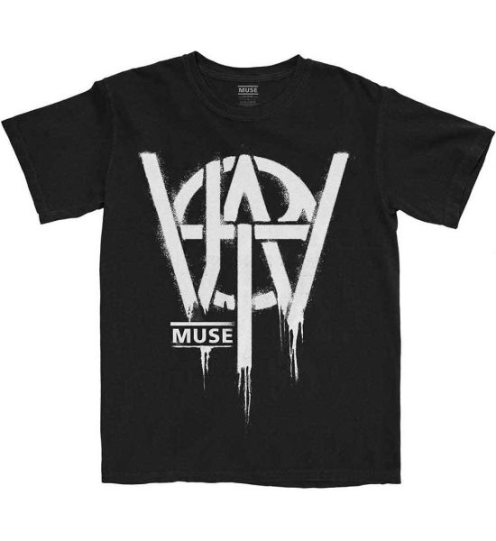 Muse: Will of the People Stencil - Black T-Shirt