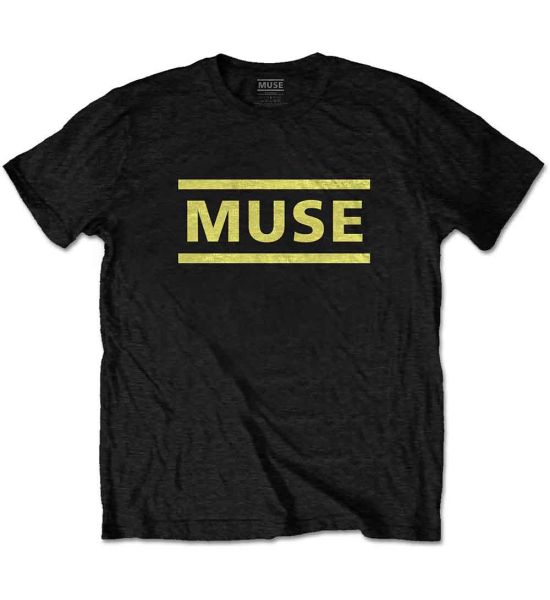 Muse: Yellow Logo - Black T-Shirt