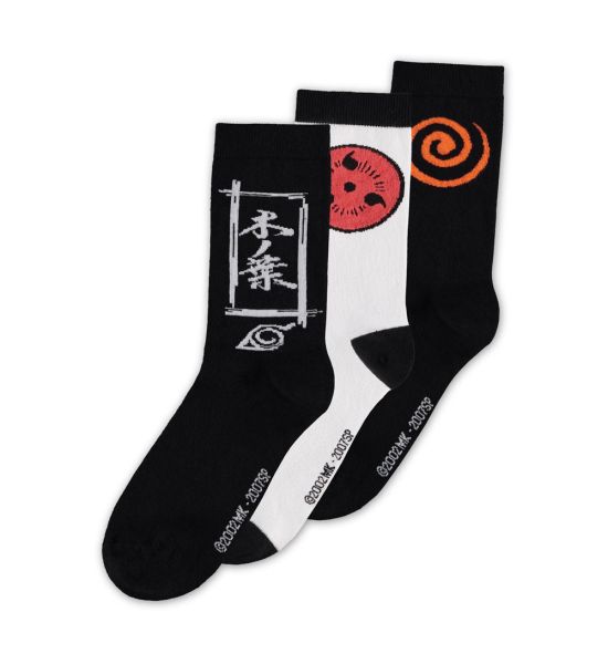 Naruto Shippuden: Sasuke Symbol Socks 3-Pack (39-42) Preorder