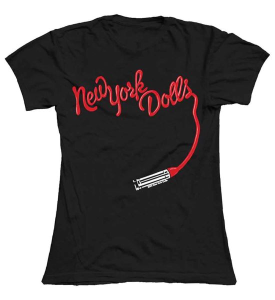 New York Dolls: Lipstick Logo - Ladies Black T-Shirt