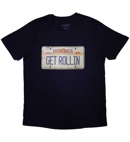 Nickelback: License Plate - Navy Blue T-Shirt