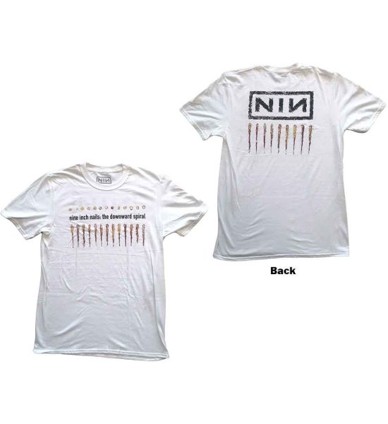 Nine Inch Nails: Downward Spiral (Back Print) - White T-Shirt