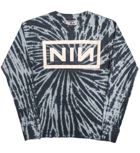 Nine Inch Nails: Logo (Dip Dye, Dye Wash) - Blue Long Sleeve T-Shirt