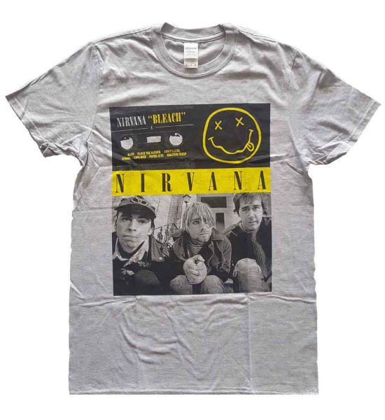 Nirvana: Bleach Cassettes - Grey T-Shirt