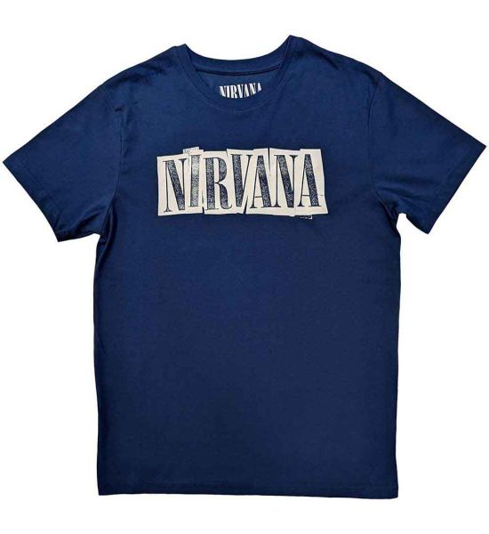 Nirvana: Box Logo - Denim Blue T-Shirt