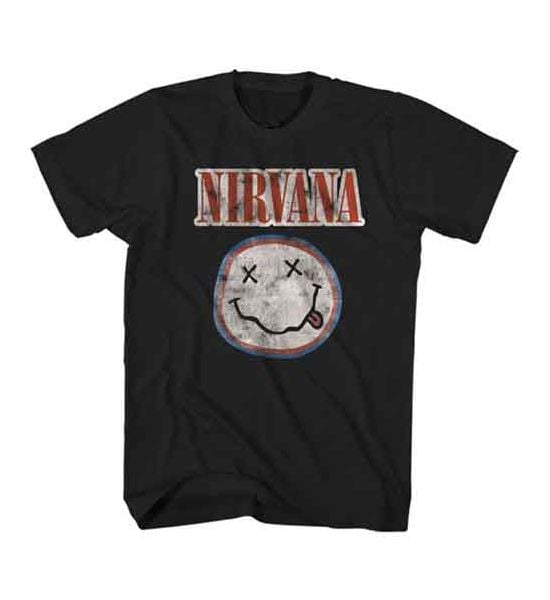 Nirvana: Distressed Logo - Black T-Shirt