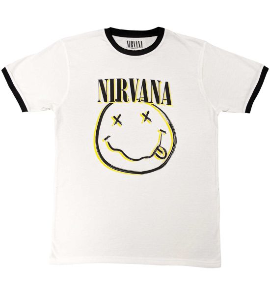 Nirvana: Double Happy Face - White T-Shirt