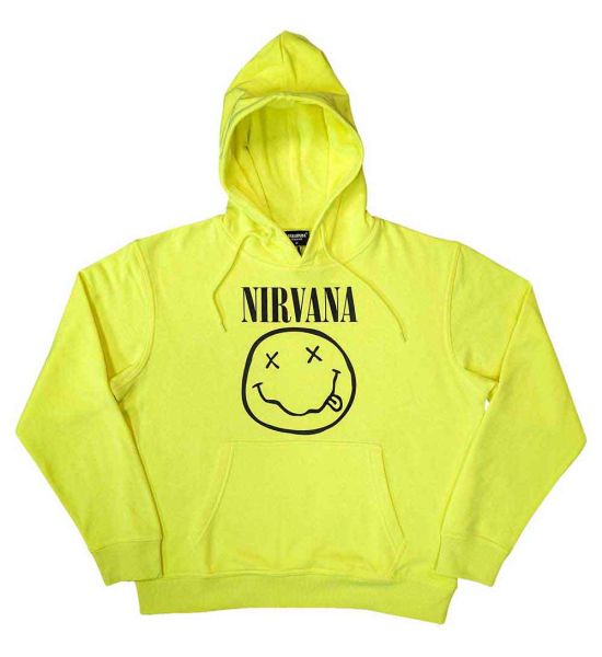 Nirvana: Inverse Happy Face - Neon Yellow Pullover Hoodie