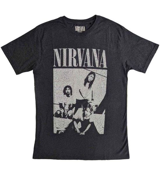 Nirvana: Sitting (Distressed, Black Pigment Dye-Wash) - Black T-Shirt