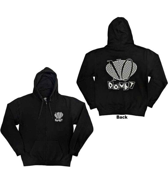 No Doubt: Checker Logo (Back Print) - Black Zip-up Hoodie