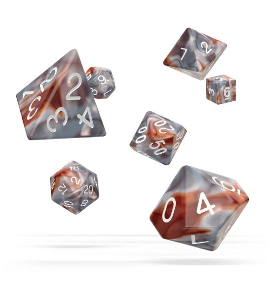 Oakie Doakie Dice: Gemidice - Silver-Rust RPG Set (7)