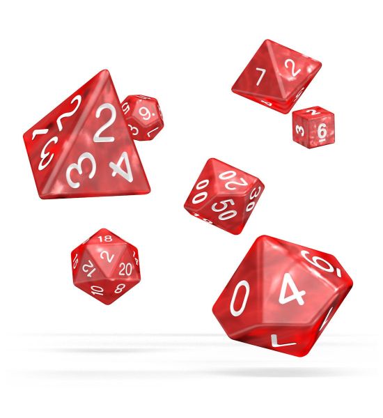 Oakie Doakie Dice: Marble Red RPG Set (7)