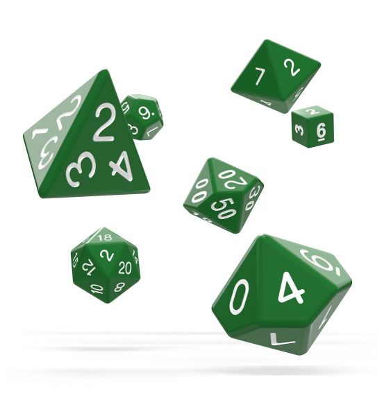 Oakie Doakie Dice: Solid Green RPG Set (7)