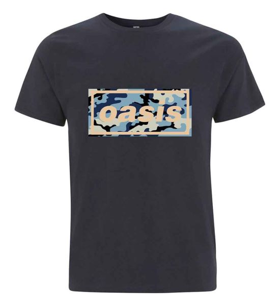 Oasis: Camo Logo - Navy Blue T-Shirt