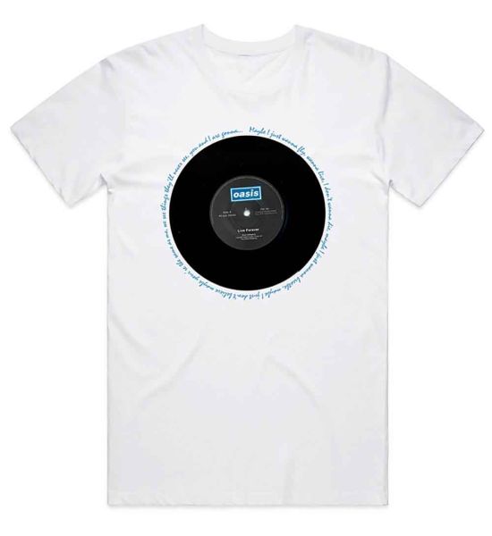 Oasis: Live Forever Single - White T-Shirt