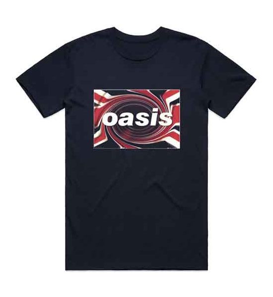 Oasis: Union Jack - Navy Blue T-Shirt