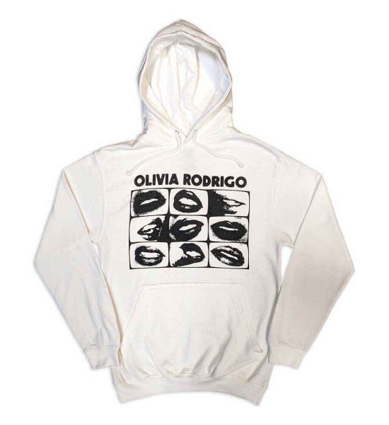 Olivia Rodrigo: Threshold Lips Grid - White Pullover Hoodie