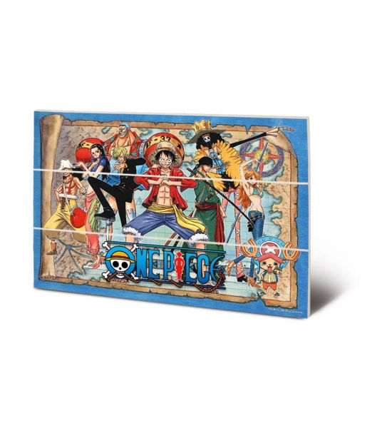 One Piece: Straw Hat Pirates Map Wooden Wall Art (20x30cm)