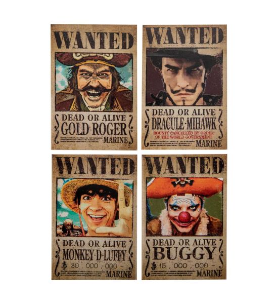 One Piece: Wanted Fridge Magnet 4-Pack Preorder