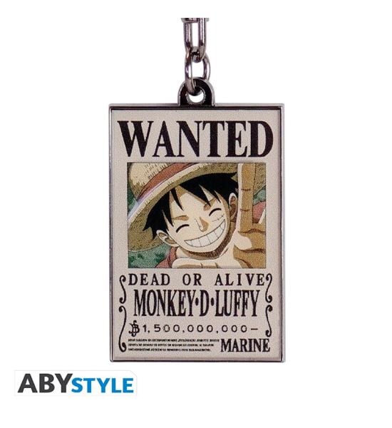 One Piece: Wanted Luffy Metal Keychain