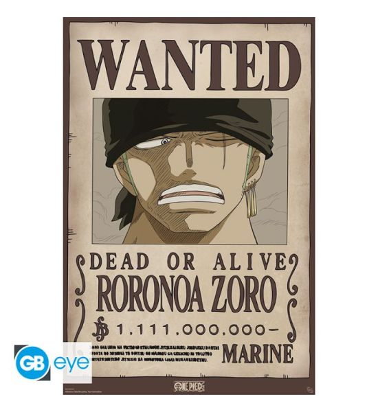 One Piece: Zoro Wano Wanted Maxi Poster (91.5x61cm)