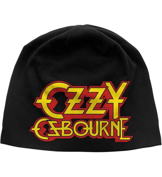 Ozzy Osbourne: Logo (Discharge Print) - Black Beanie Hat Preorder