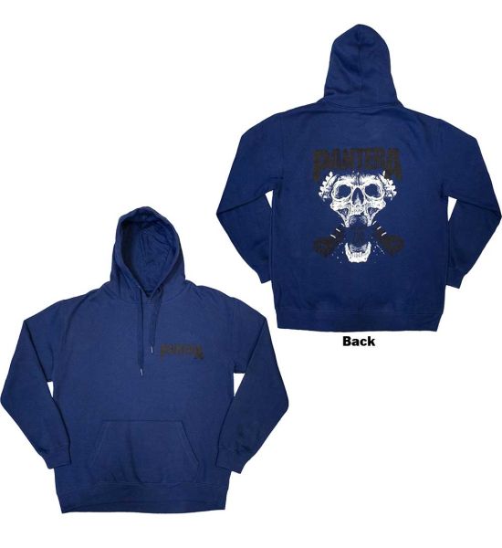 Pantera: Mouth For War B&W (Back Print) - Blue Pullover Hoodie