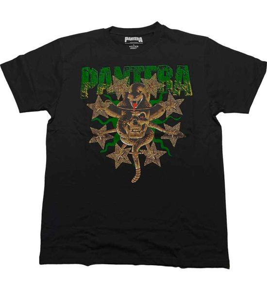 Pantera: Skull & Snake (Embellished) - Black T-Shirt