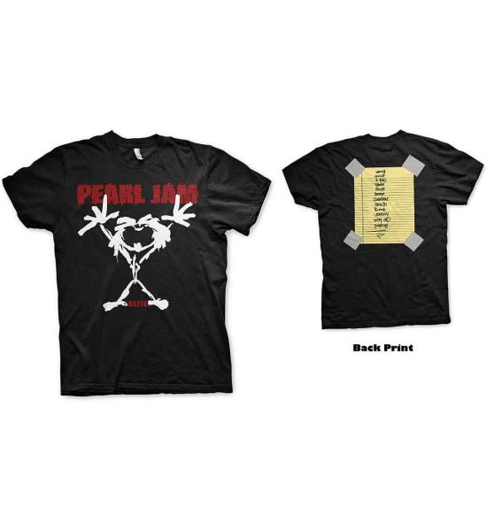 Pearl Jam: Stickman (Back Print) - Black T-Shirt