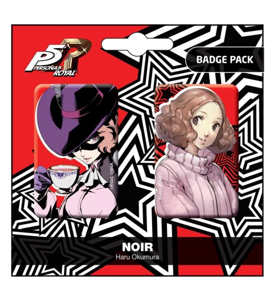 Persona 5 Royal: Noir / Haru Okumura Pin Badges 2-Pack Preorder