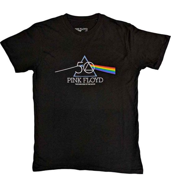 Pink Floyd: 50th Prism Logo - Black T-Shirt