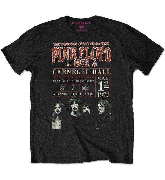 Pink Floyd: Carnegie '72 (Eco Friendly) - Black T-Shirt