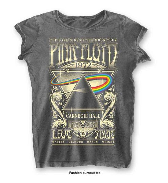 Pink Floyd: Carnegie Hall (Burnout) - Ladies Charcoal Grey T-Shirt